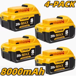 8.0Ah-High-Capacity-20V-Lithium-Ion-Batteries-4-pcs